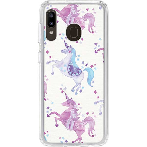 Cat Coq Purple Unicorns Galaxy A20 Clear Case